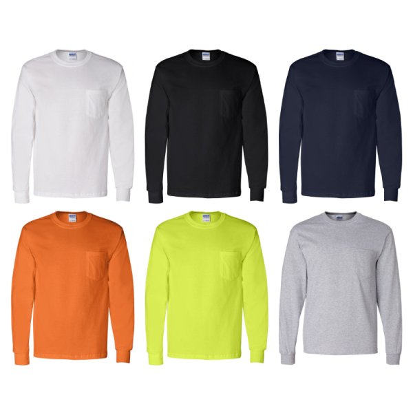 画像5:  【GILDAN】ギルダン|6.0ozウルトラコットン L/S Tシャツ(ポケット付)