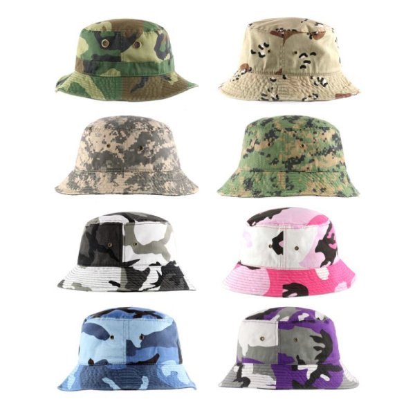 画像3: 【NEWHATTAN】ニューハッタン|ウォッシュド バケットハット〈カモフラ柄〉