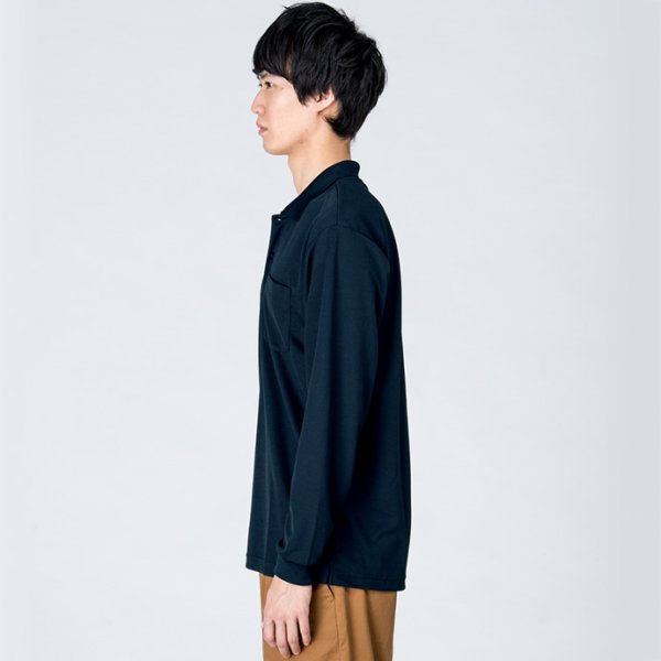 画像3: 【glimmer】グリマー｜4.4オンス ドライ長袖ポロシャツ（ポケット付）