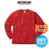 【BEES BEAM】ビーズビーム　4.1oz ファイバードライ ロングスリーブTシャツ (キッズサイズ)