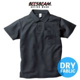 【BEES BEAM】ビーズビーム　4.3oz ポケット付き アクティブ ポロシャツ