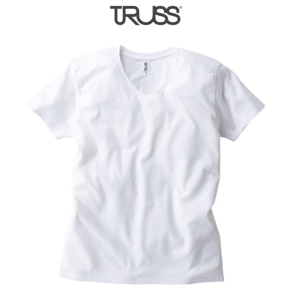 画像1: 【TRUSS】トラス | 4.3oz スリムフィット VネックTシャツ