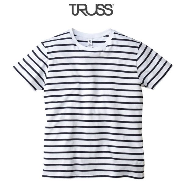 画像1: 【TRUSS】トラス | 4.3oz ナローボーダー Tシャツ