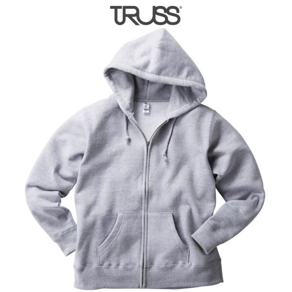 画像1: 【TRUSS】トラス | 12.4oz ヘビーウェイト ジップパーカ (裏起毛)