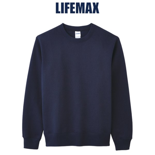 画像1: 【LIFEMAX】ライフマックス | 10.0oz クルーネックロレーナー (裏起毛)