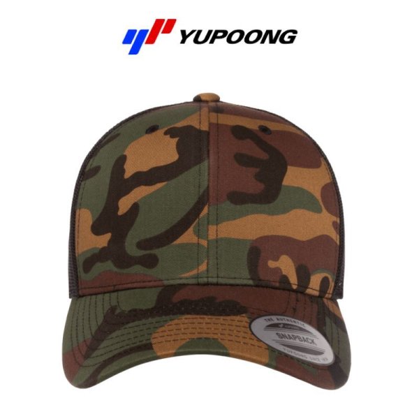 画像2: 【YUPOONG】ユーポン|6パネル レトロトラッカーキャップ(カモフラ) (2)