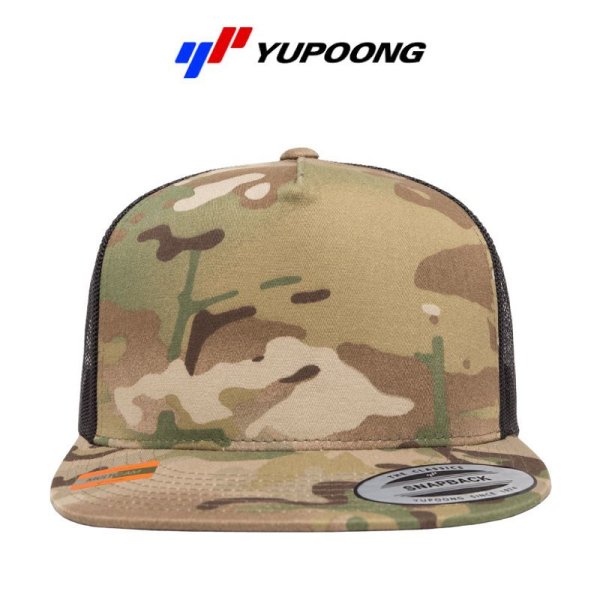 画像2: 【YUPOONG】ユーポン|5パネル マルチカム  レトロトラッカーフラットバイザーキャップ (2)