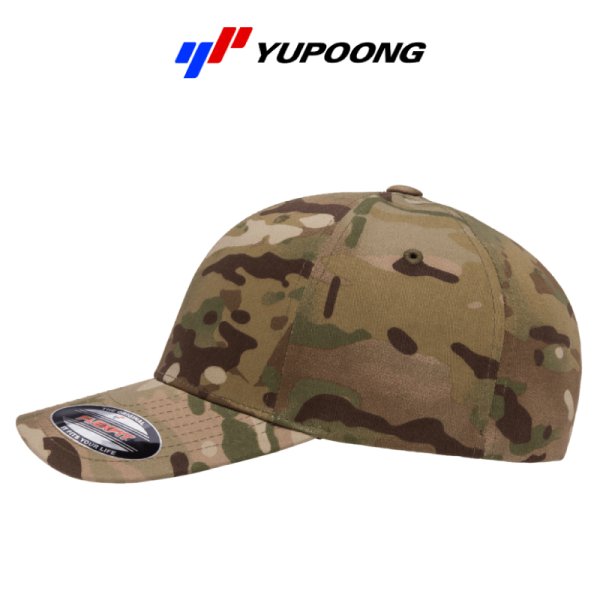 画像3: 【YUPOONG】ユーポン|6パネル マルチカム フィッティド カーブバイザーキャップ (3)