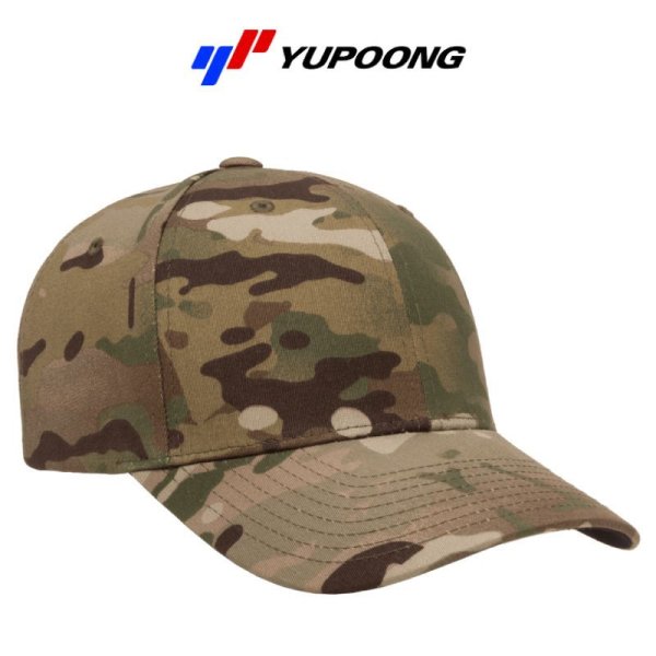 画像5: 【YUPOONG】ユーポン|6パネル マルチカム フィッティド カーブバイザーキャップ (5)