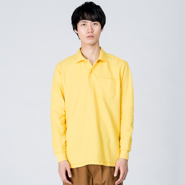 画像2: 【Printstar】プリントスター 5.8オンス T/C長袖ポロシャツ(ポケット付) (2)