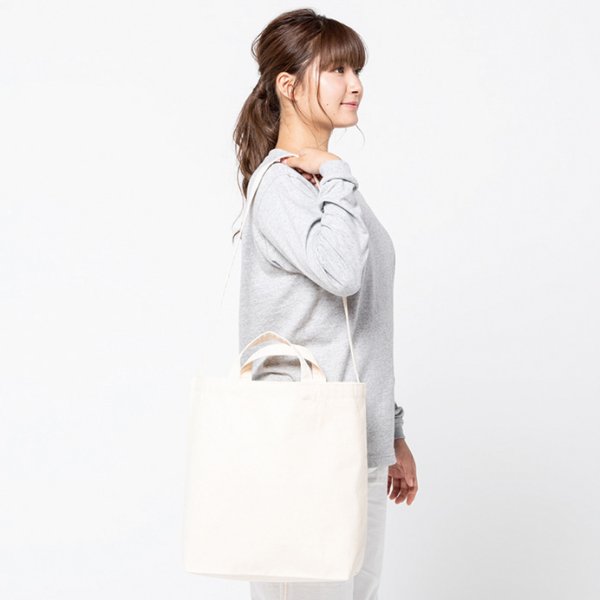 画像2: 【Printstar】プリントスター キャンバスショルダートート(ポケット付) (2)