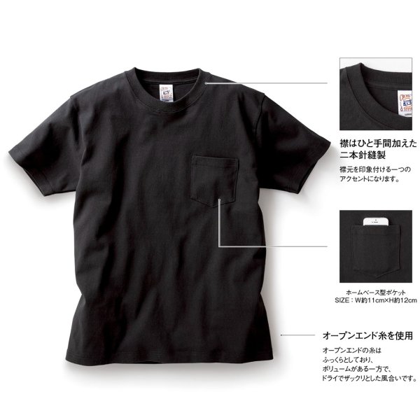 画像3: 【CROSS STITCH】クロススティッチ 6.2oz オープンエンド マックスウェイト ポケットTシャツ (3)