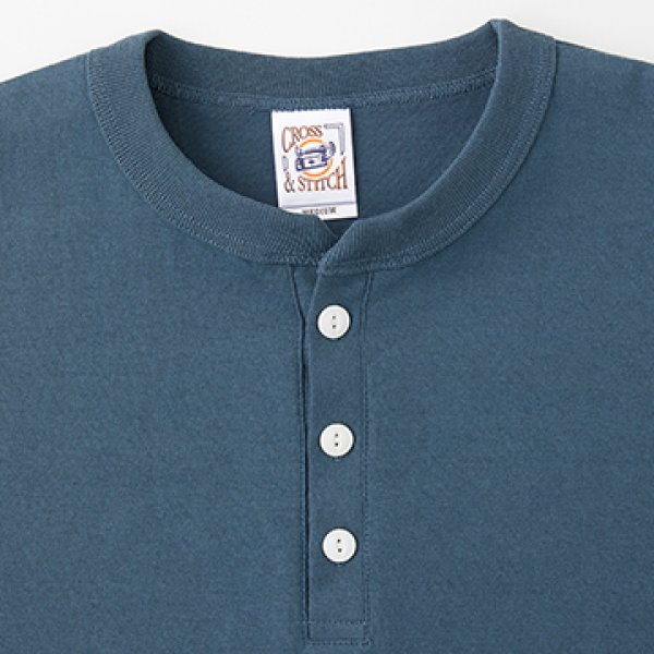 画像4: 【CROSS STITCH】クロススティッチ 6.2oz オープンエンド マックスウェイト ヘンリーネックTシャツ (4)